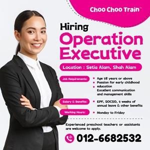 Operation Executive @ Choo Choo Train Baby & Child Care Centre – Setia Avenue