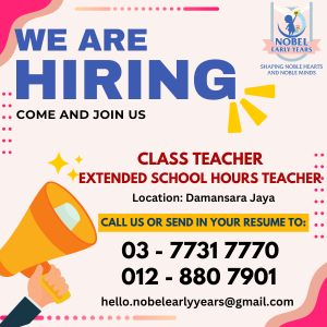 Class Teacher @ Nobel Early Years, Damansara Jaya
