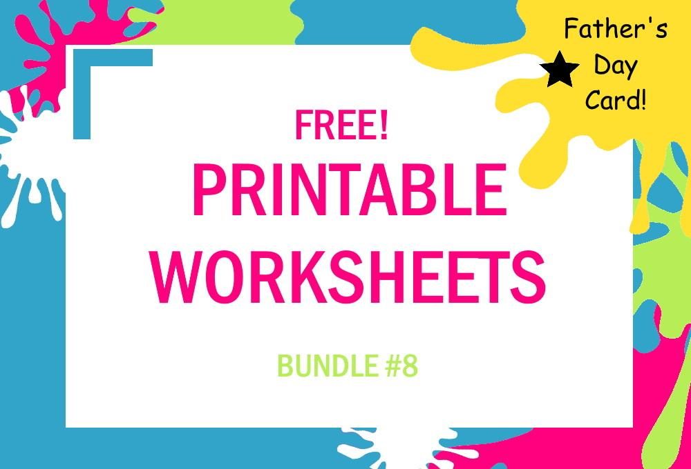 FREE Printable Worksheets for Kids | Bundle #8