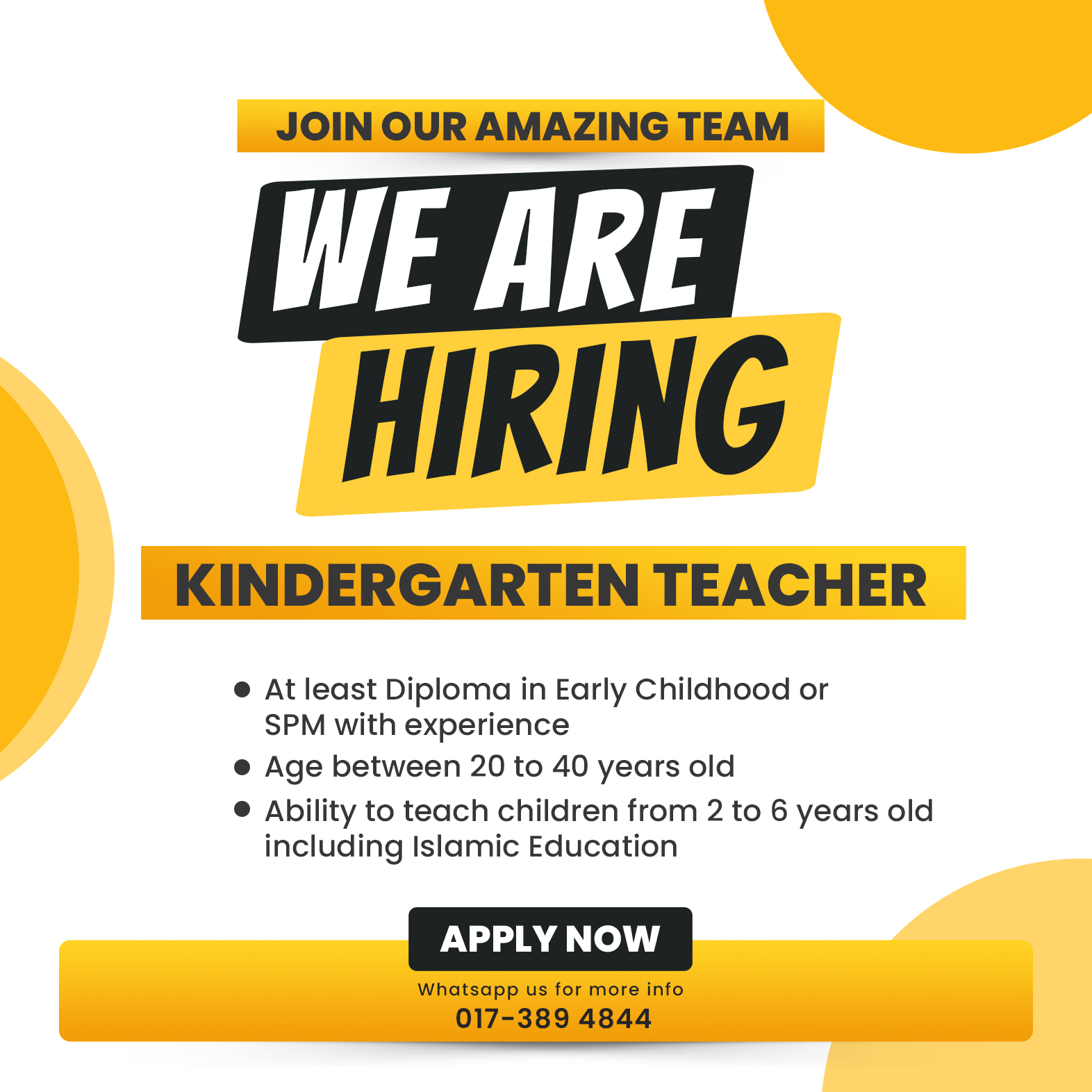 Kindergarten Teachers @ Nuri Tampoi Utama, Johor Bahru