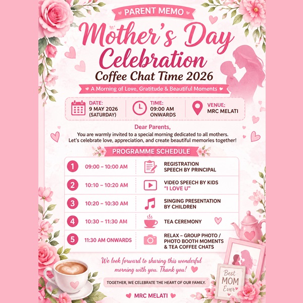 Mother Day Celebration @Coffee Chat @ 3Q MRC Tadika Junior Harmoni, Nilai