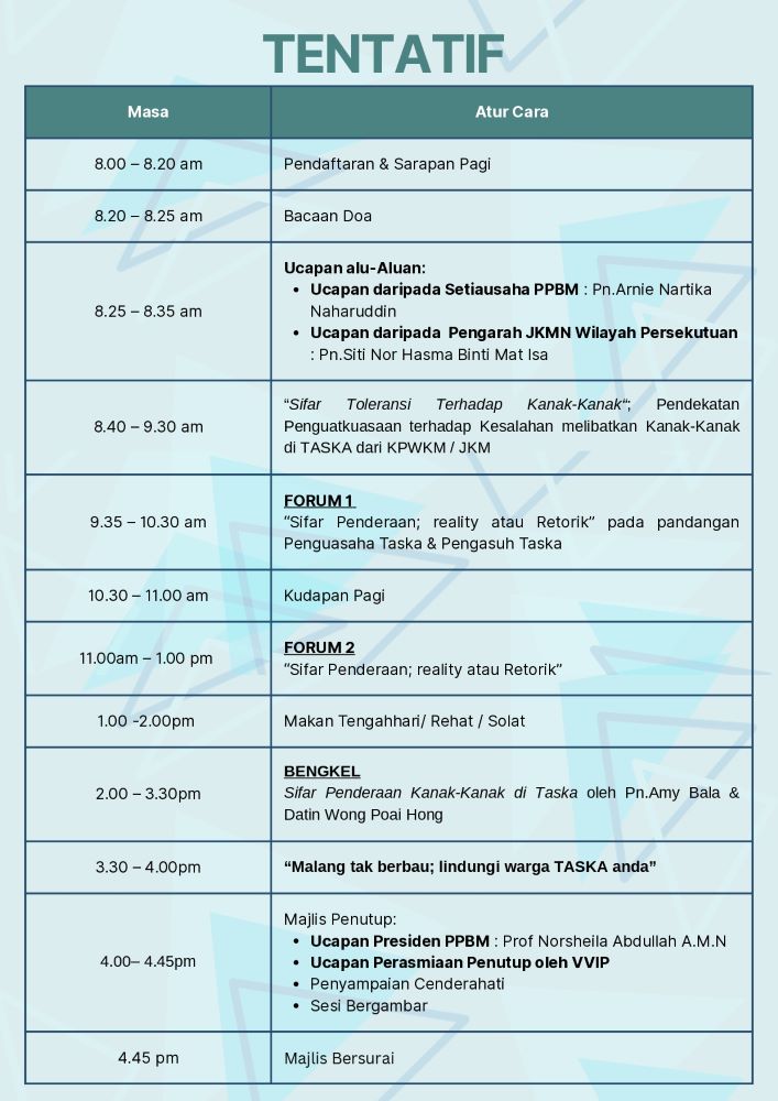 Zero Child Abuse Symposium in Childcare Centre