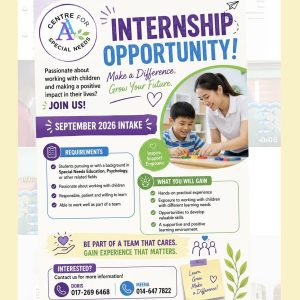 Internship Opportunity @ AvidAscent Enrichment Centre for Special Needs, Section 17, Petaling Jaya